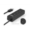 UNITEK Y-3089 interfeisa centrmezgls USB 3.2 Gen 1 (3.1 Gen 1) Type-A 5000 Mbit/s Melns