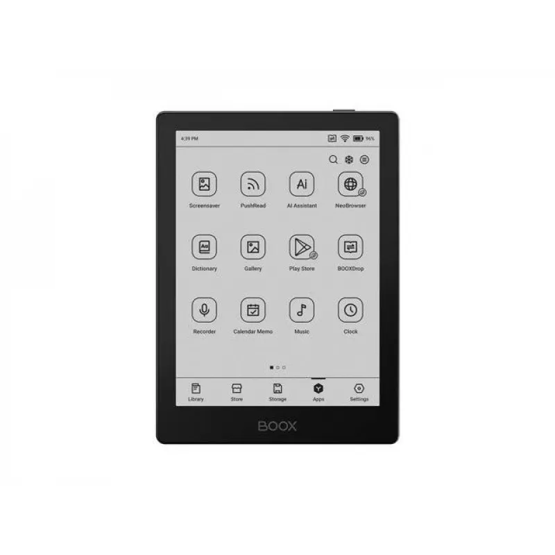 E-lasītājs Onyx Boox 6 collas (15,2 cm) ar 1448×1072 E-tinti, 32 GB, 2 GB RAM, Android 11, divjoslu Wi‑Fi, Bluetooth 5.0, MicroSD, USB‑C, melns