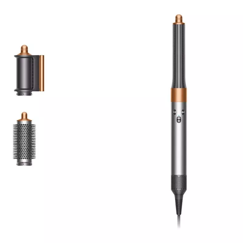 Multistyler Dyson Airwrap Origin Warm Copper Nickel — multistyler, 1300 W, 3 siltuma/ātruma iestatījumi, 360° pamatne, 2,675 m vads