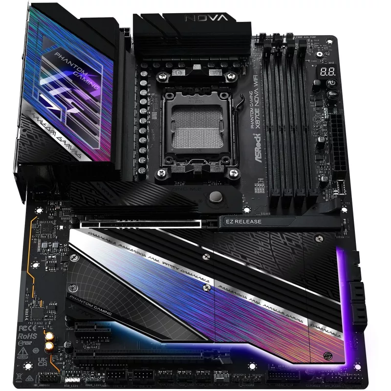 Mātesplate ASROCK MK X870E NOVA WIFI AMD X870E Socket AM5 ATX, DDR5, 4x DIMM, 256GB, Wi‑Fi 7, BT 5.4, 5Gb LAN, PCIe Gen5 M.2