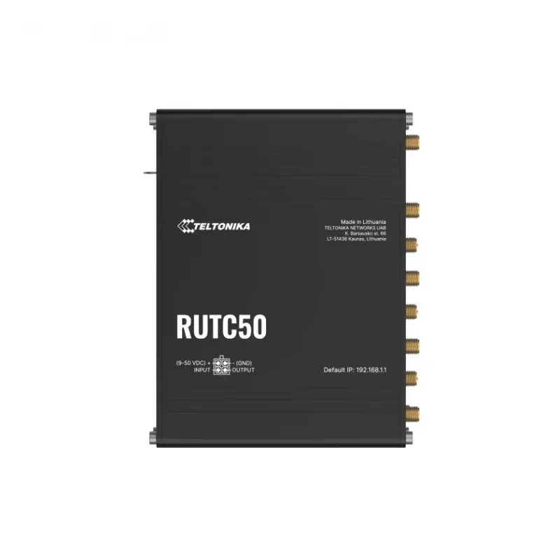Teltonika RUTC50 bezvadu maršrutētājs Gigabit Ethernet Divjoslu (2.4 GHz / 5 GHz) 5G Melns