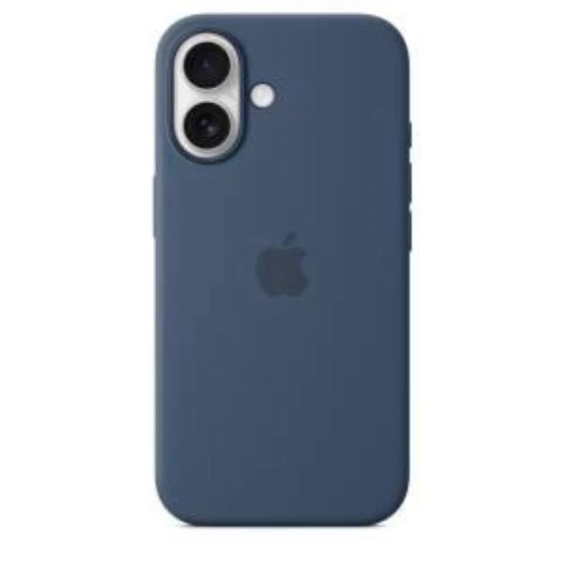 Silikona maciņš Apple iPhone 16 MagSafe Denim vāciņš zils 6,1 colla