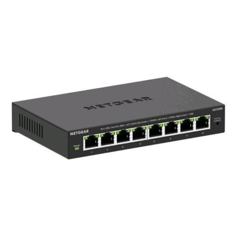 NETGEAR GS308E Managed L2/L3 Gigabit Ethernet (10/100/1000) Melns
