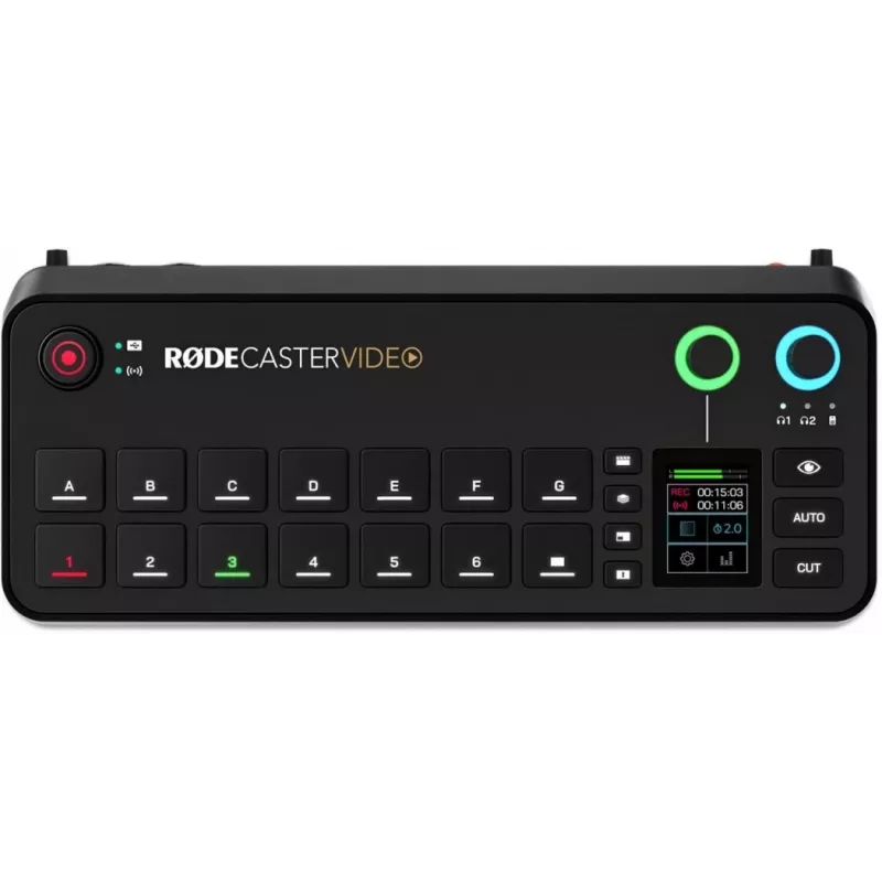 Rode RØDECaster Video Video un audio producēšanas konsole, līdz 6 video avotiem, divi priekšpastiprinātāji, divi iekšējie bezvadu uztvērēji