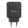 Āra lādētājs SAVIO LA-06/B USB Type-C 30W Power Delivery 1x USB-C melns, 5–20V, 3A/9V, 3A/5V, 3A/12V, 2.1A