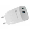 Vadu mobilo ierīču lādētājs NATEC NUC-2140, 30W, USB-C PD 3.0 + USB-A, Samsung AFC, Balts