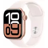 APPLE Watch Series 10 GPS 42mm rožu zelta alumīnija korpuss ar gaiši sārtu sporta siksniņu — S/M