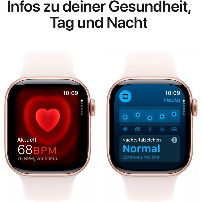 APPLE Watch Series 10 GPS 42mm rožu zelta alumīnija korpuss ar gaiši sārtu sporta siksniņu — S/M