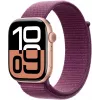 APPLE Watch Series 10 GPS 46mm rozā zelta alumīnija korpuss ar plūmju krāsas sporta cilpu