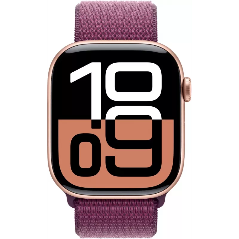 APPLE Watch Series 10 GPS 46mm rozā zelta alumīnija korpuss ar plūmju krāsas sporta cilpu