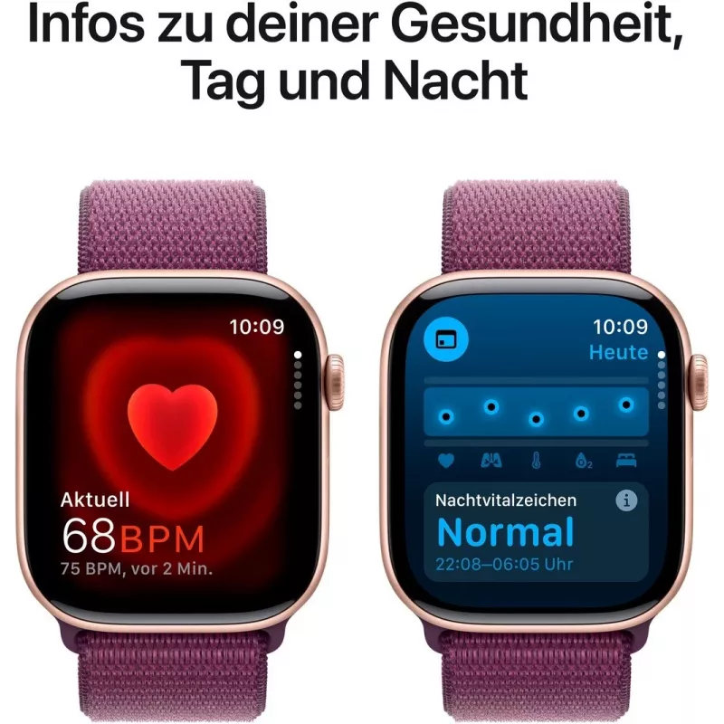APPLE Watch Series 10 GPS 46mm rozā zelta alumīnija korpuss ar plūmju krāsas sporta cilpu