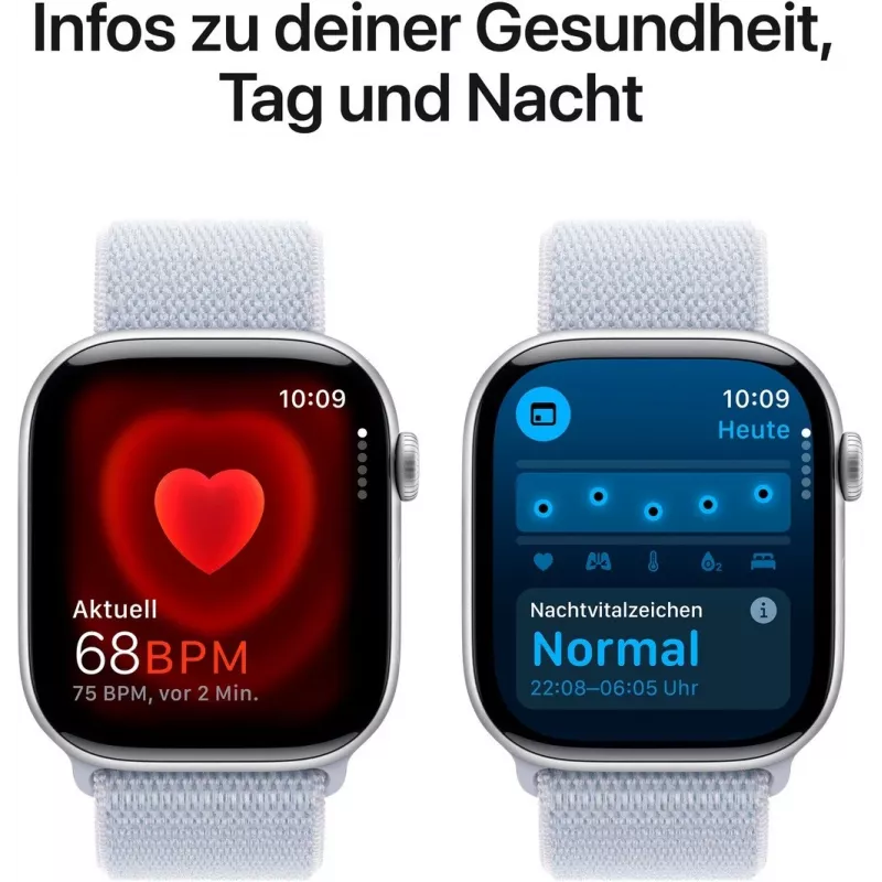 APPLE Watch Series 10 GPS 46mm Sudraba alumīnija korpuss ar Blue Cloud Sport Loop