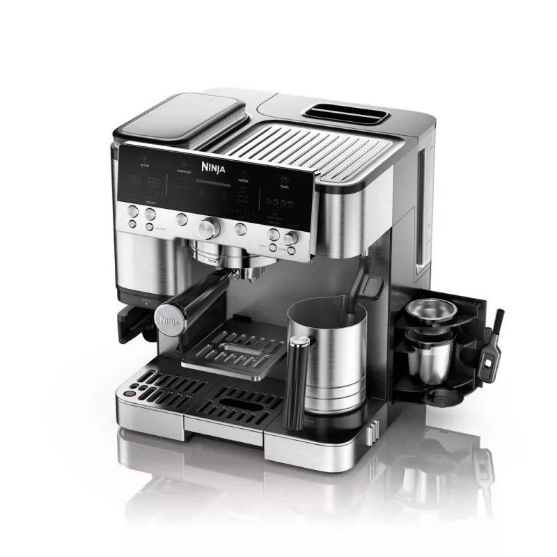 Espresso automāts Ninja ES601EU — 2 L ūdens tvertne, 1 tases tilpums, melns/nerūsējošais tērauds