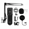 Vadu datora mikrofons MEDIA-TECH MT397K ar XLR ieeju, galda statīvs, 2,4 m kabelis, 20–20000 Hz, -32 dB jutība