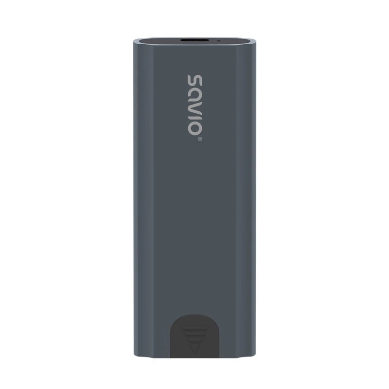 M.2 SSD korpuss SAVIO AK-67 pelēks, USB 10 Gbit/s, atbalsta vienu M.2 disku