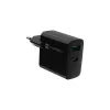 Vadu mobilo ierīču lādētājs NATEC NUC-2145, 65W, USB-C PD 3.0 + QC 3.0, 1x USB-C, 1x USB-A, 110–240V, melns