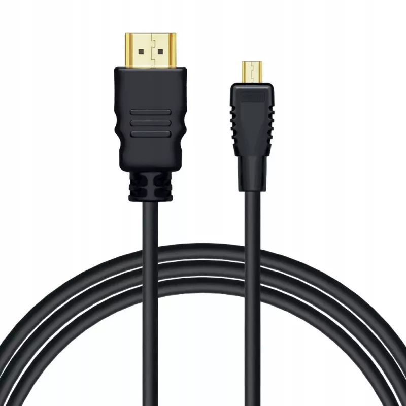 Savio CL-40/M HDMI (M) - micro HDMI (M) kabelis ar Ethernet, 2m, Melns