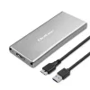 Alumīnija korpuss QOLTEC 51833 M.2 SSD, SATA uz USB 3.0, atbalsta līdz 2TB