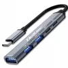 Qoltec 53790 Hub Adapter USB-C 3.1 5in1 | USB-C PD | USB-C | 2x USB 2.0 | USB 3.0