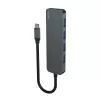 USB centrmezgls SAVIO AK-54 — 4 x USB-A (USB 3.2 Gen 1), USB-C resursdators, melns