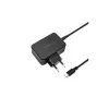 QOLTEC 51024 — Universāls iekštelpu maiņstrāvas lādētājs, 65W PD, 20V/3.25A, 1.2m kabelis, melns