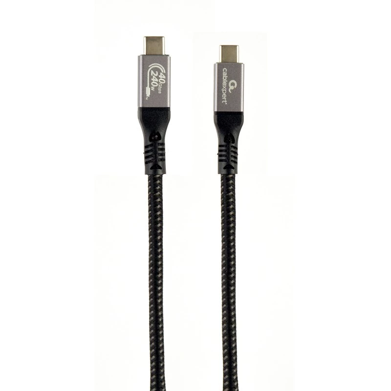USB-C uz USB-C kabelis GEMBIRD CCBP-USB4-CMCM240 1,5 m, USB4 Gen 3x2, 40 Gbit/s, 240 W, melns