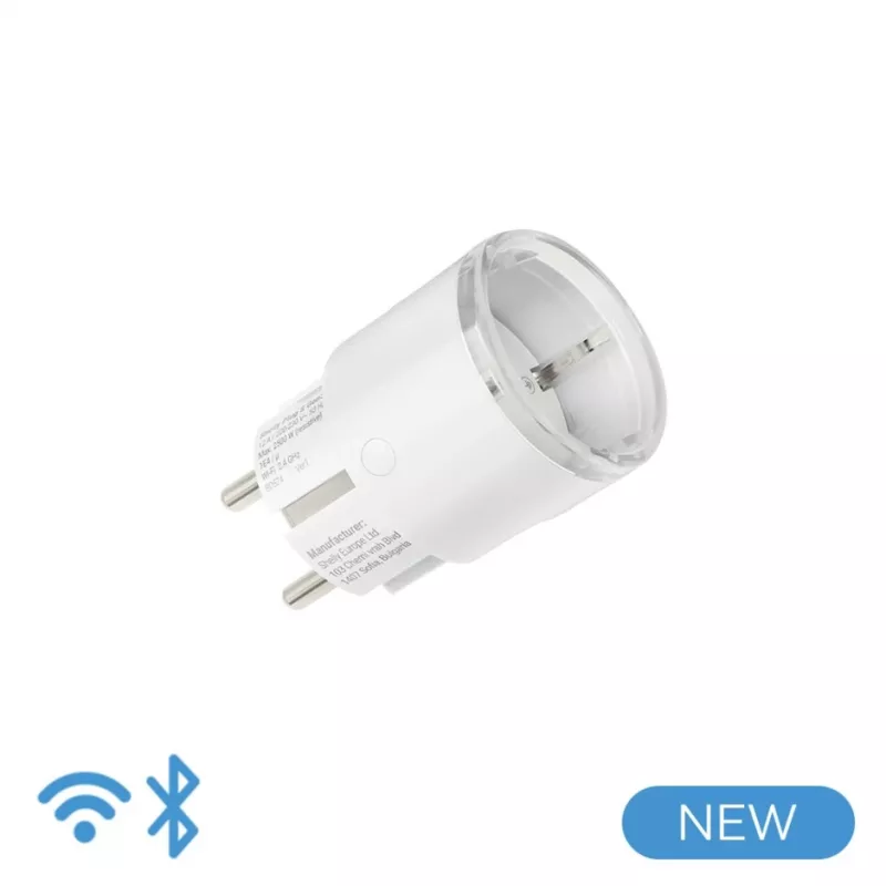 Viedā kontaktligzda Shelly Plug S Gen3 — „Wi‑Fi“ viedā kontaktligzda ar enerģijas uzraudzību, F tips, 110–230 V, 2500 W, balta