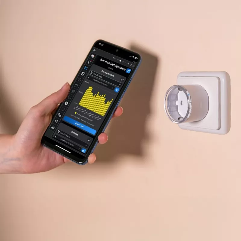 Viedā kontaktligzda Shelly Plug S Gen3 — „Wi‑Fi“ viedā kontaktligzda ar enerģijas uzraudzību, F tips, 110–230 V, 2500 W, balta