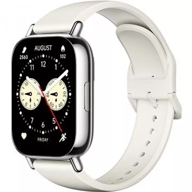Xiaomi Redmi Watch 5 Lite — 1,96 collu AMOLED, GPS, 470 mAh, zelta korpuss, balta TPU siksniņa