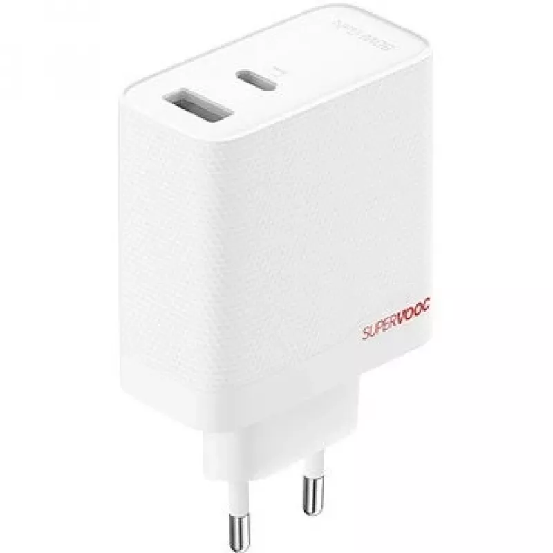 OnePlus 80W strāvas adapteris (Type-C + Type-A)