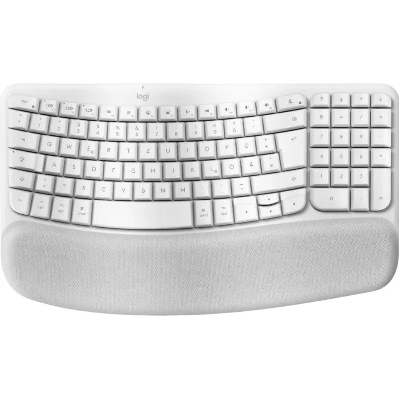 Tastatūra Logitech Wave Keys Mac QWERTZ vācu balta