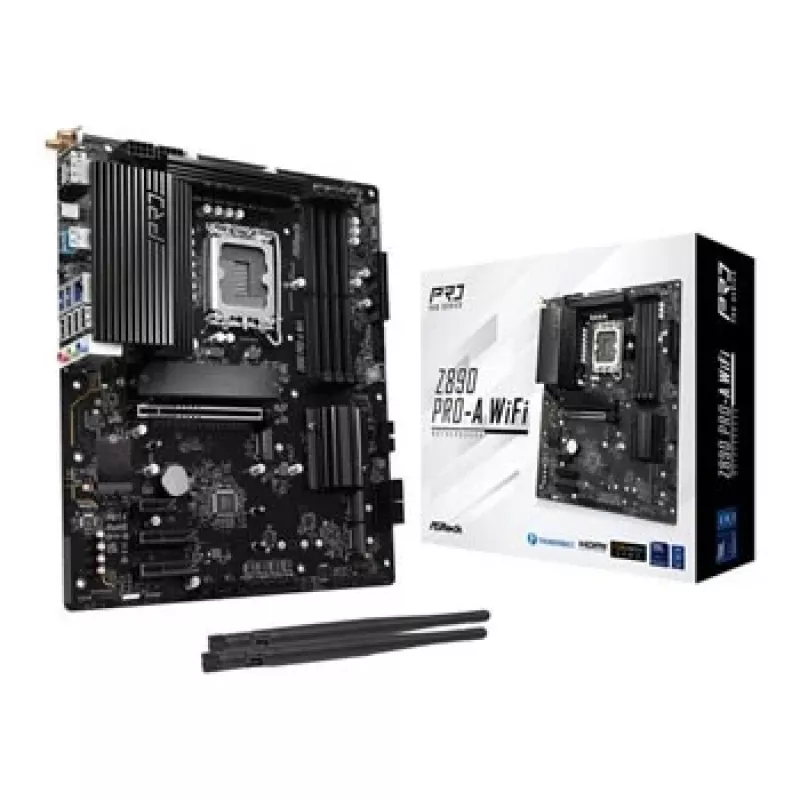 Mātesplate ASRock Z890 Pro-A WiFi — Intel Z890, LGA 1851, ATX, DDR5, 4x DIMM, 256GB, Wi‑Fi 6E, 2.5Gb LAN