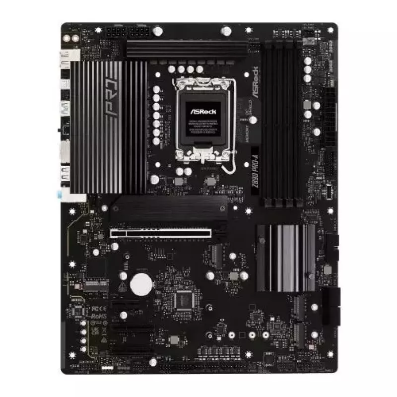 Mātesplate ASRock Z890 Pro-A ATX — Intel Z890 mikroshēmojums, LGA 1851, DDR5, 4x DIMM, 256GB, 2.5Gb LAN, PCIe Gen5