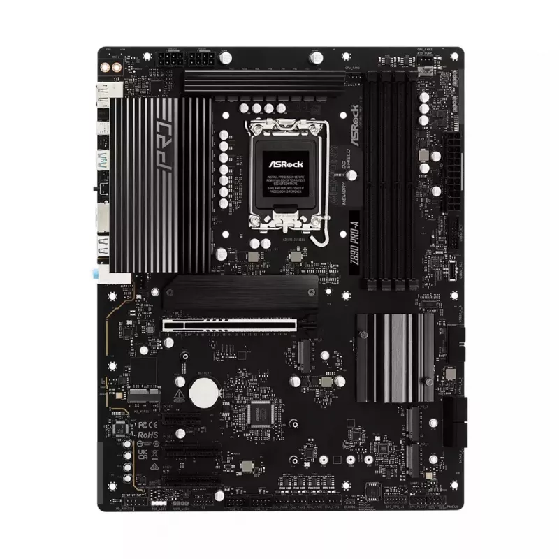 Mātesplate ASRock Z890 Pro-A ATX — Intel Z890 mikroshēmojums, LGA 1851, DDR5, 4x DIMM, 256GB, 2.5Gb LAN, PCIe Gen5