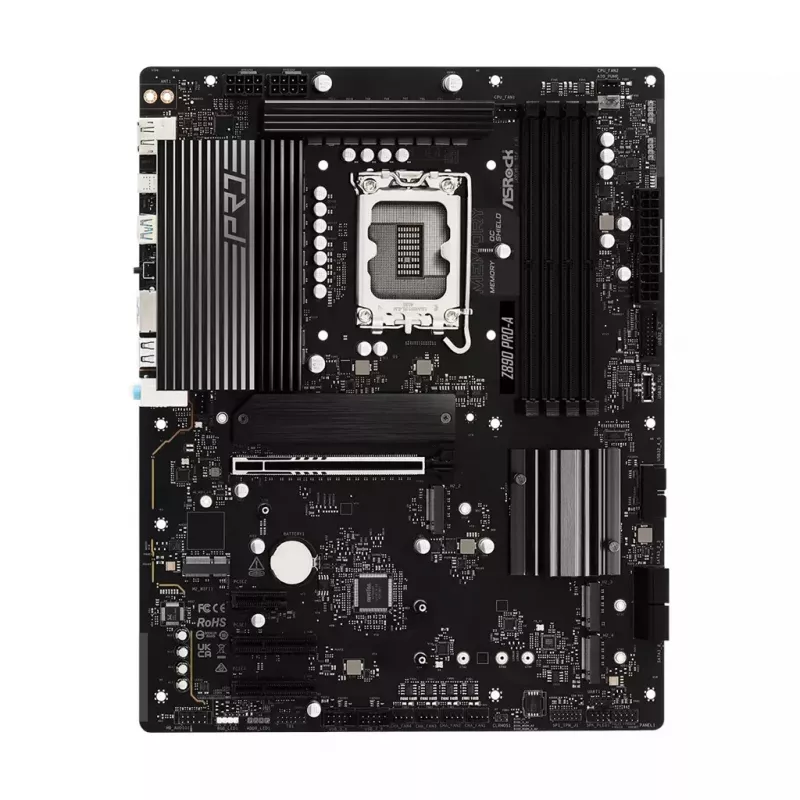 Mātesplate ASRock Z890 Pro-A ATX — Intel Z890 mikroshēmojums, LGA 1851, DDR5, 4x DIMM, 256GB, 2.5Gb LAN, PCIe Gen5