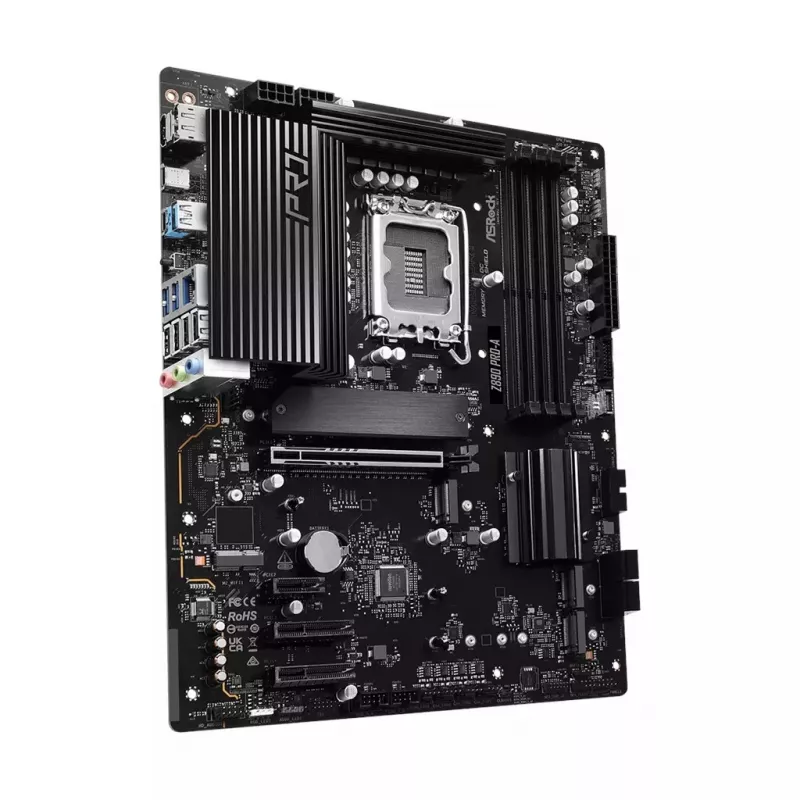 Mātesplate ASRock Z890 Pro-A ATX — Intel Z890 mikroshēmojums, LGA 1851, DDR5, 4x DIMM, 256GB, 2.5Gb LAN, PCIe Gen5