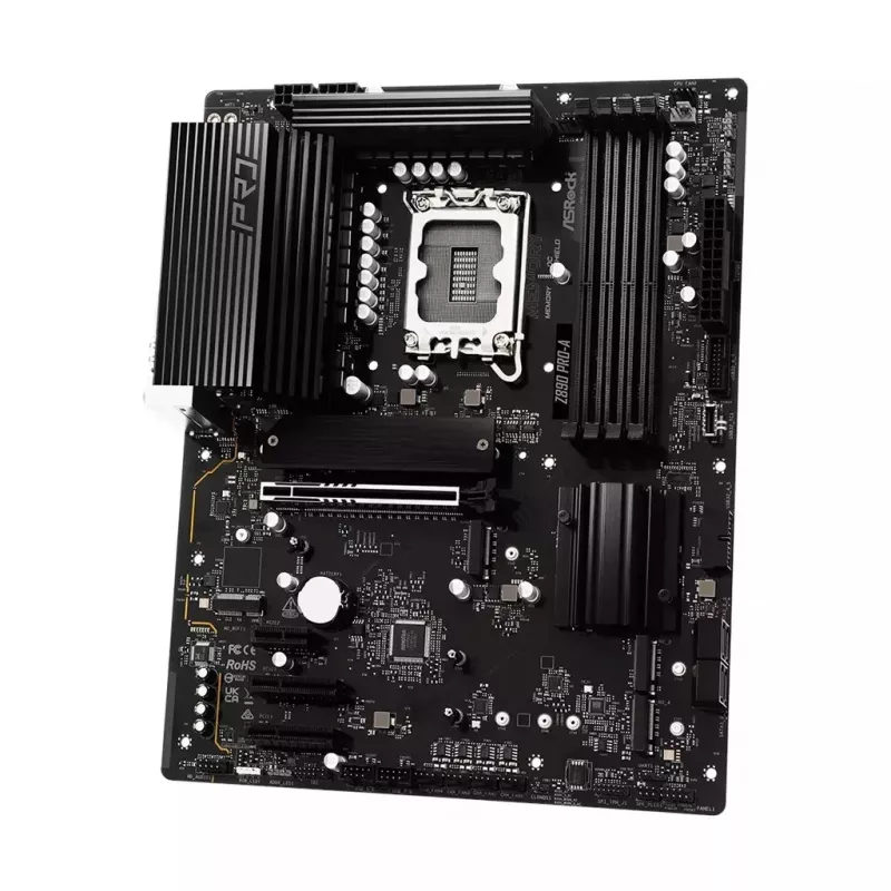 Mātesplate ASRock Z890 Pro-A ATX — Intel Z890 mikroshēmojums, LGA 1851, DDR5, 4x DIMM, 256GB, 2.5Gb LAN, PCIe Gen5
