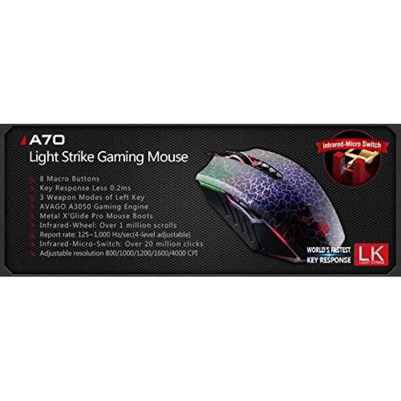 A4Tech Bloody Blazing A70 (Activated) pele USB Type-A optiskā 6200 DPI A4TMYS47285