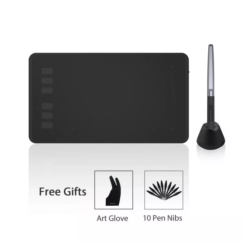 HUION H640P grafiskais planšetdators 5080 lpi 160 x 99 mm USB Melns