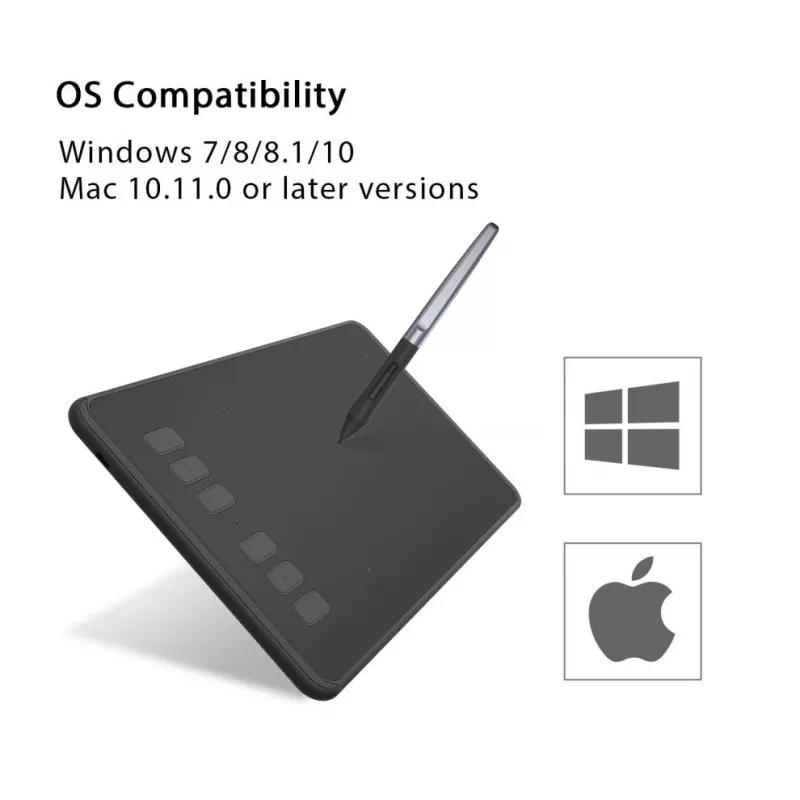 HUION H640P grafiskais planšetdators 5080 lpi 160 x 99 mm USB Melns