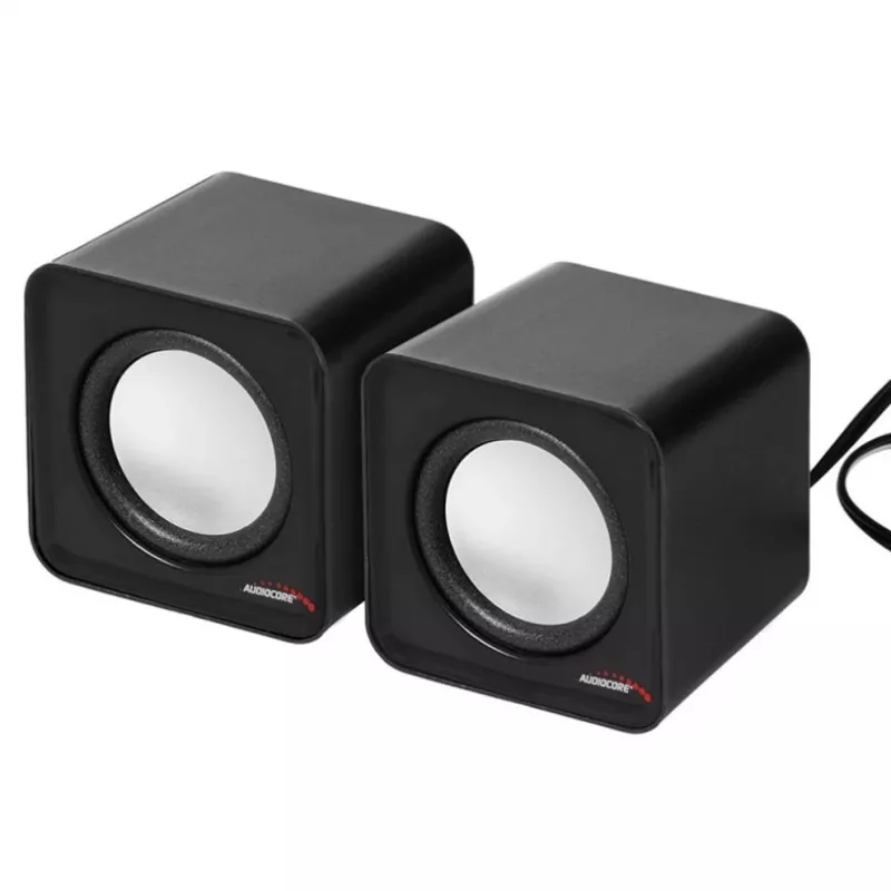 2 virzienu PC skaļrunis Audiocore AC870 B — 3 W RMS, vadu USB barošana, 3,5 mm ieeja, 2.0 kanāli