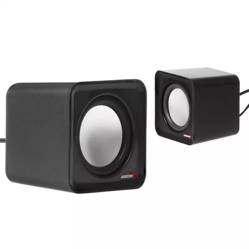 2 virzienu PC skaļrunis Audiocore AC870 B — 3 W RMS, vadu USB barošana, 3,5 mm ieeja, 2.0 kanāli