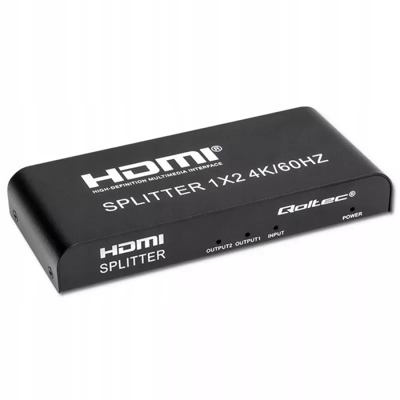 Qoltec 51797 Aktīvs HDMI sadalītājs 2 x HDMI 4K x 2K | 6Gb/s | 60Hz