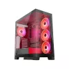 PC korpuss MODECOM Volcano SPACE APEX ARGB Midi Tower, rūdīts stikls, USB-C, atbalsta ATX/microATX/Mini-ITX, GPU līdz 430 mm, CPU dzesētājs līdz 180 mm