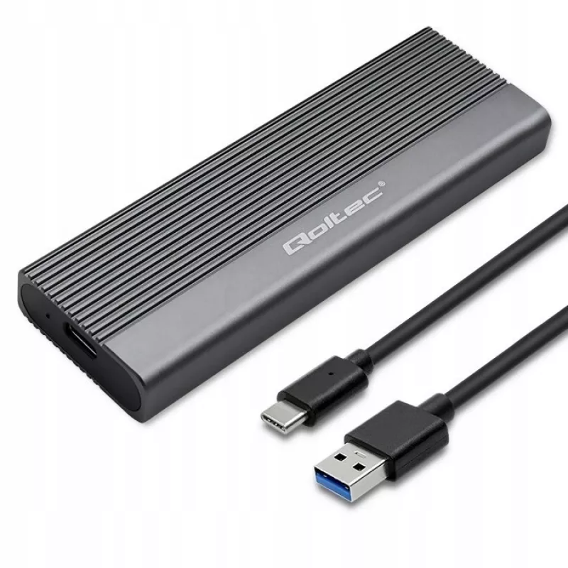 Qoltec korpuss M.2 SATA (NGFF) SSD diskam, USB-C