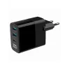 Gembird TA-UC-PDQC30LCD-BK-02 mobilās ierīces lādētājs Universāls Melns AC Ātrā uzlāde Iekštelpām