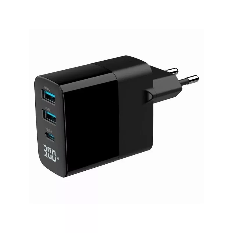 Gembird TA-UC-PDQC30LCD-BK-02 mobilās ierīces lādētājs Universāls Melns AC Ātrā uzlāde Iekštelpām