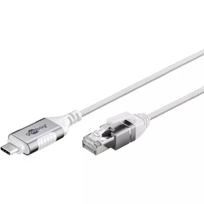 Goobay Ethernet kabelis USB-C 3.1 uz RJ45 plāns 1 m - savieno maršrutētāju, modemu vai (74385)