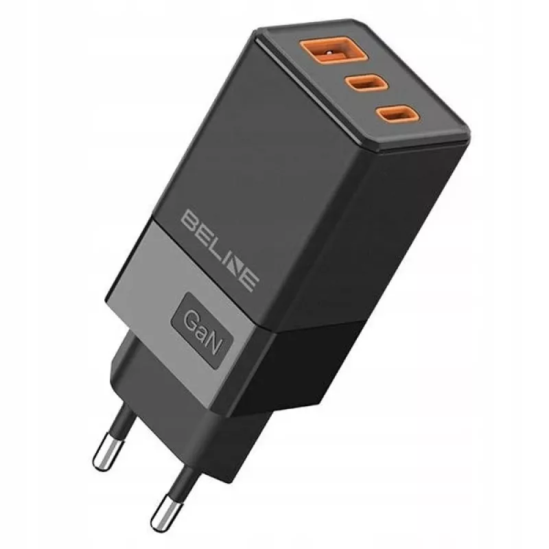 Lādētājs Beline BELI02750 65W GaN ar 2×USB-C un 1×USB-A