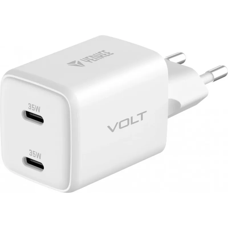 Sienas USB-C lādētājs YENKEE G35D 2x18W Power Delivery 3.0 3A